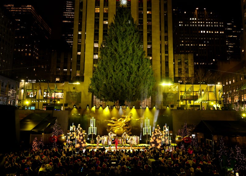 Thalía performs during the 2024 Rockefeller Center Tree Lighting Ceremony on December 04, 2024 in New York City. (Photo by Michael Loccisano/Getty Images)