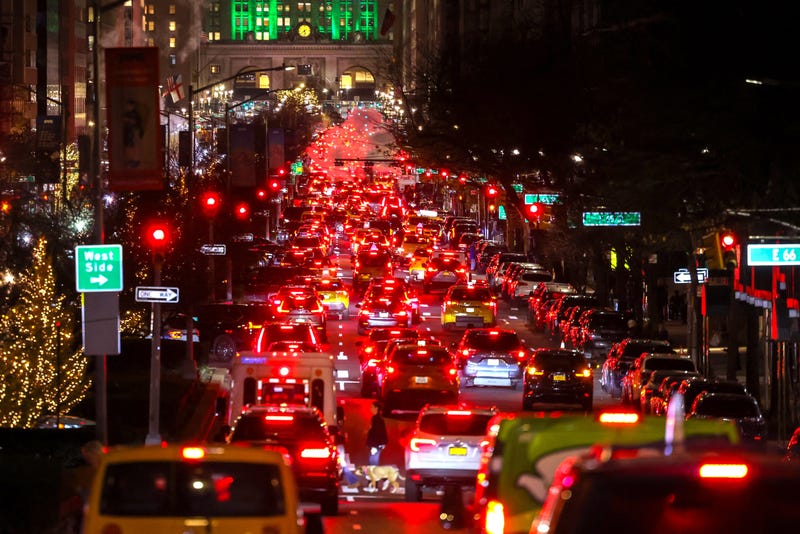 Cars move along Park Avenue in Manhattan on December 18, 2024