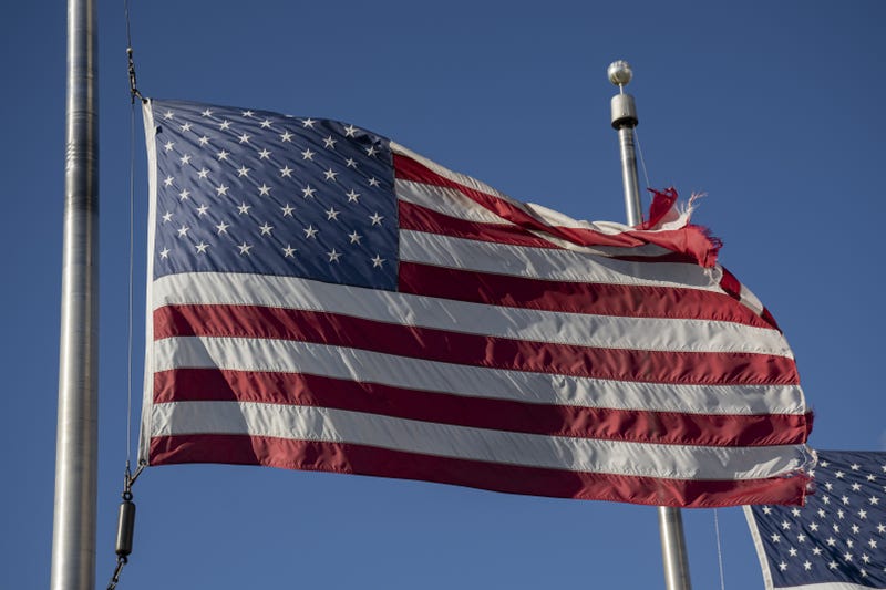 Flags fly at half-staff on December 30, 2024, in Washington, D.C