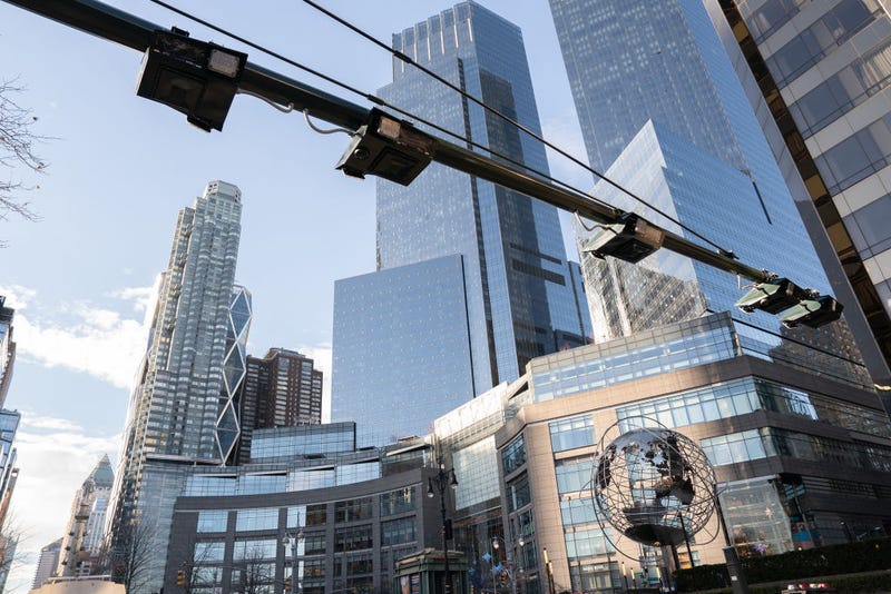 Congestion pricing toll readers are pictured on Central Park West and Columbus Circle Tuesday, Dec. 31, 2024, in Manhattan, New York. 