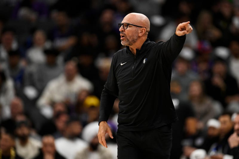 Head coach Jason Kidd of the Dallas Mavericks yells to his team against the Sacramento Kings in the third quarter at Golden 1 Center on Dec. 30, 2024, in Sacramento, California.