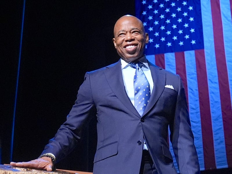 Mayor Eric Adams speaks to hundreds inside the historic Apollo Theater of Harlem on Jan. 9, 2025