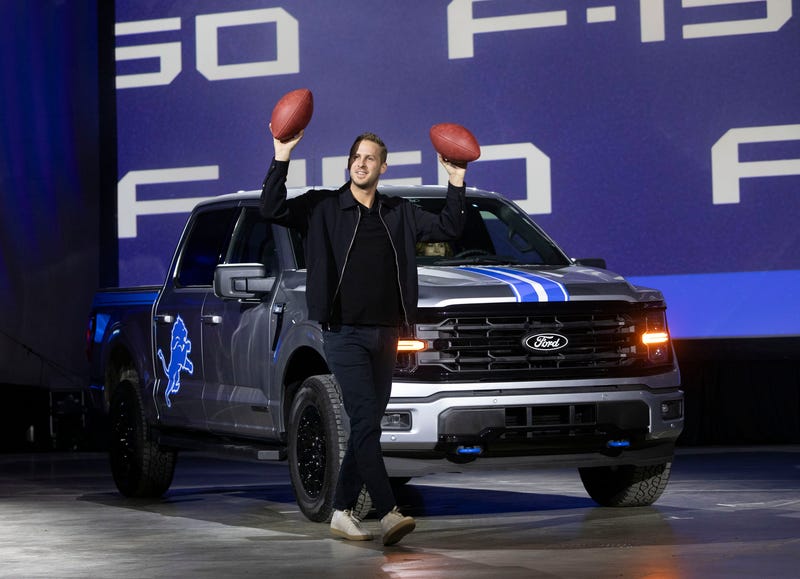 Detroit Lions QB Jared Goff at the Detroit Auto Show