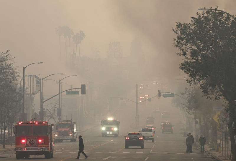 Smoke and ash fill the air of Los Angeles amid the Palisades and Eaton wildfires.