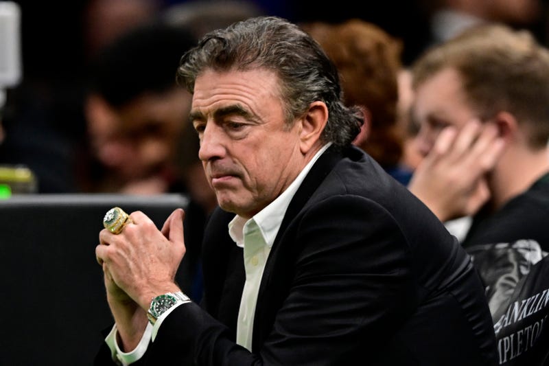 Owner Wyc Grousbeck of the Boston Celtics reacts during the second half of a game against the Sacramento Kings at TD Garden on January 10, 2025 in Boston, Massachusetts.