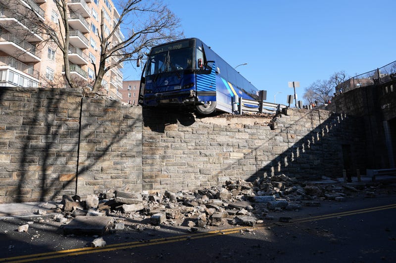 Emergency responders at the scene of an MTA bus accident on January 17, 2025