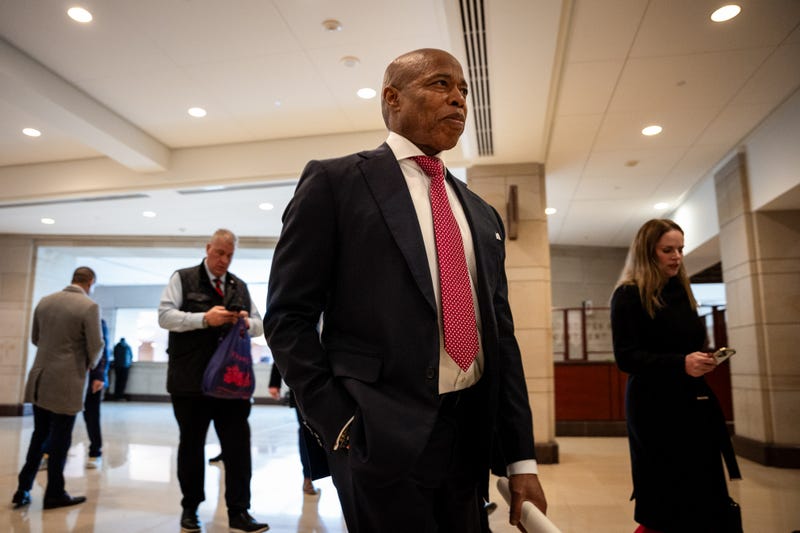 Mayor Eric Adams departs Emancipation Hall during the inauguration of President Donald Trump on January 20, 2025 in Washington, D.C