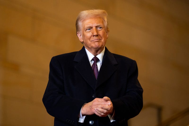 President Donald Trump waits to speak in Emancipation Hall during inauguration ceremonies at the US Capitol in Washington, DC, on Jan. 20, 2025.