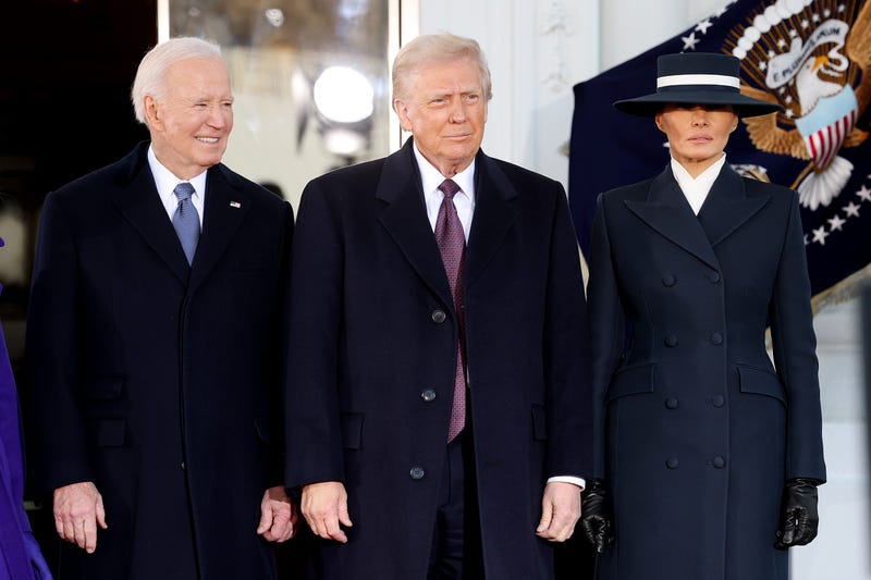 President Joe Biden welcomes U.S. President-elect Donald Trump and Melania Trump to the White House ahead of his inauguration on January 20, 2025 in Washington, DC. Donald Trump takes office for his second term as the 47th president of the United States. (Photo by Win McNamee/Getty Images