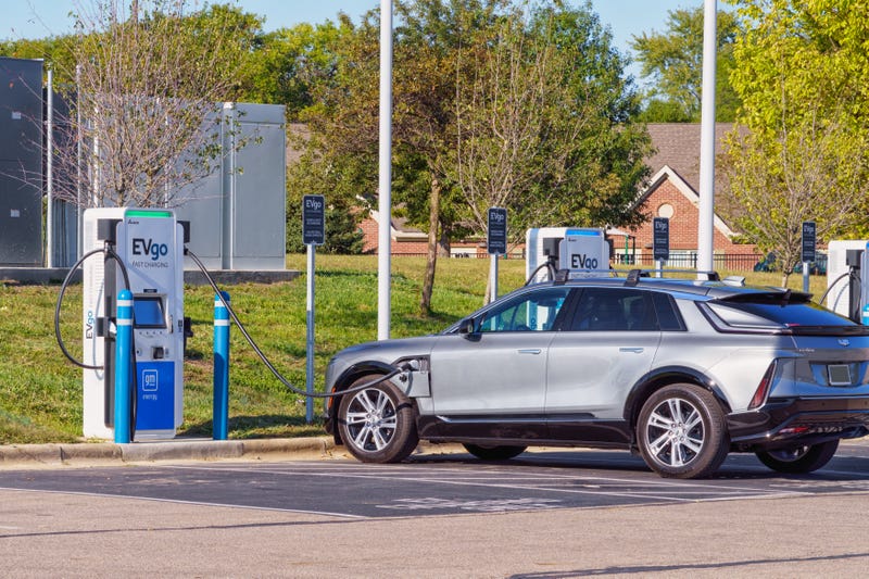 Cadillac LYRIQ at EVgo fast charging station