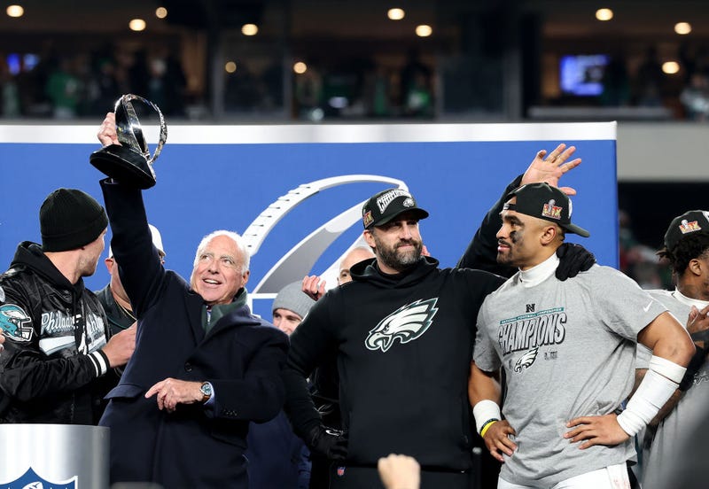 Jeffrey Lurie, Nick Sirianni and Jalen Hurts