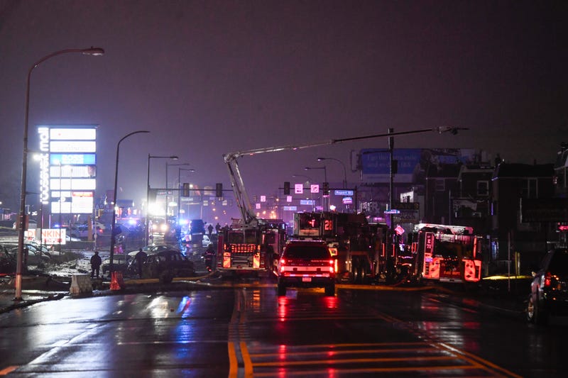 Emergency personnel on the scene of the jet crash in Northeast Philadelphia on Jan. 31, 2025.