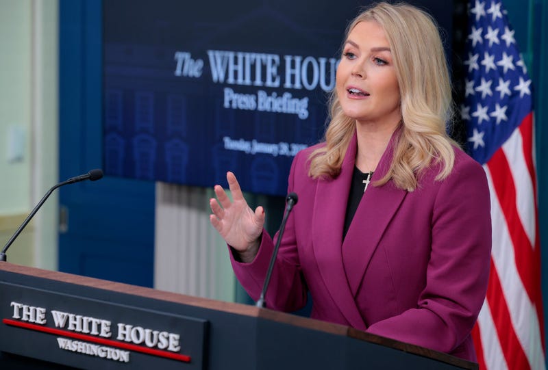 White House Press Secretary Karoline Leavitt holds her first news briefing at the White House on Jan. 28.