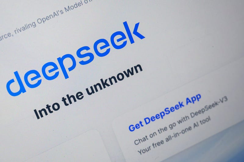 In this photo illustration, the Deepseek website is displayed on a laptop screen on January 29, 2025 in London, England.