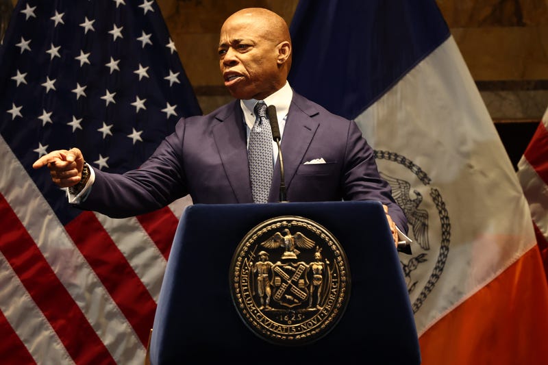 Mayor Eric Adams speaks during the Annual Interfaith Breakfast at the New York Public Library on January 30, 2025.