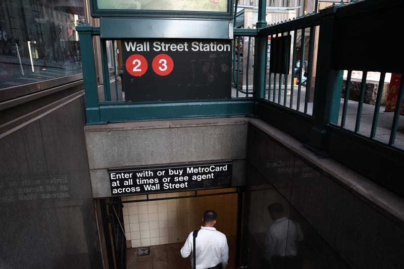 The Wall Street subway station is seen on February 03, 2025