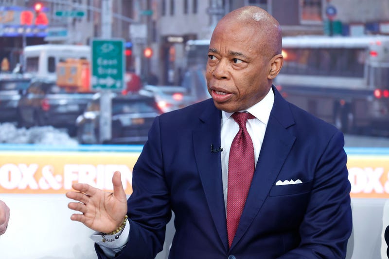 New York City Mayor Eric Adams visits "Fox & Friends" at Fox News Channel Studios on February 14, 2025 in New York City