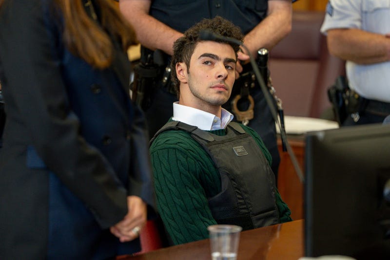 Luigi Mangione attends a hearing at Manhattan Criminal Court on February 21, 2025 in New York City. 
