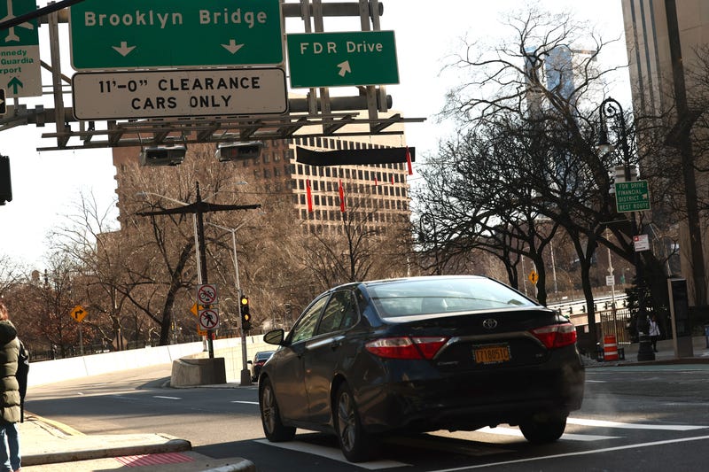 E-ZPass readers and license plate-scanning cameras are seen on Park Row