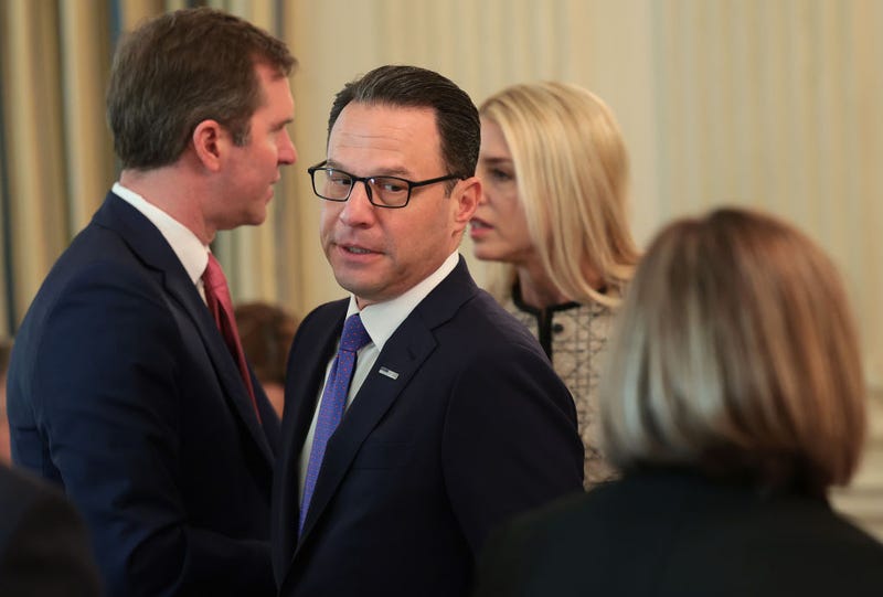 Gov. Josh Shapiro (D-PA) attends a meeting of governors at the White House on February 21, 2025 in Washington, DC.