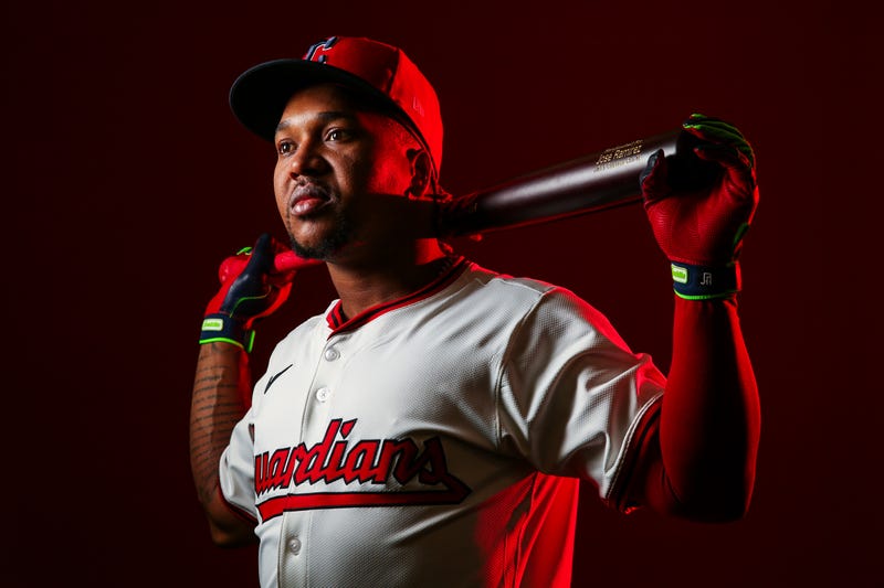José Ramírez #11 of the Cleveland Guardians poses for a portrait during Cleveland Guardians photo day at Goodyear Ballpark on February 20, 2025 in Goodyear, Arizona.