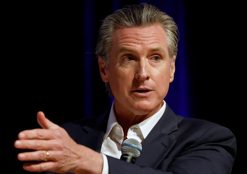 California Governor Gavin Newsom speaks at East Los Angeles College on February 26, 2025 in Monterey Park, California.