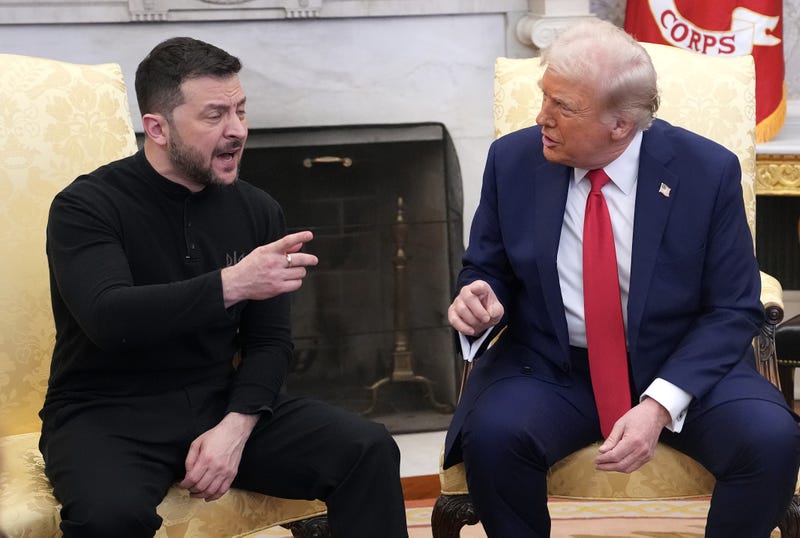 U.S. President Donald Trump and Ukrainian President Volodymyr Zelensky meet