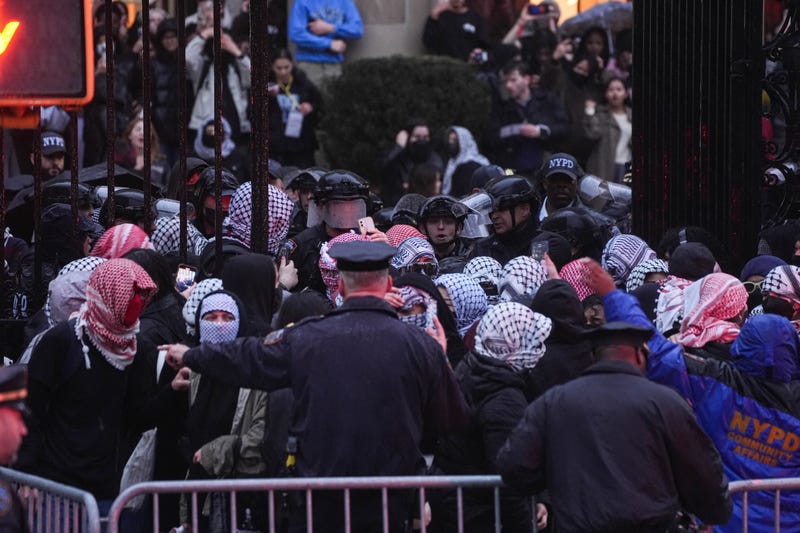 The NYPD clears pro-Palestinian demonstrators from Barnard College after a group occupied Milstein Library on March 5, 2025
