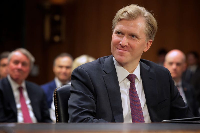 Elbridge Colby, President Donald Trump's nominee to be under secretary of defense for policy, prepares for his confirmation hearing before the Senate Armed Services Committee in the Dirksen Senate Office Building on Capitol Hill on March 04, 2025 in Washington, DC.