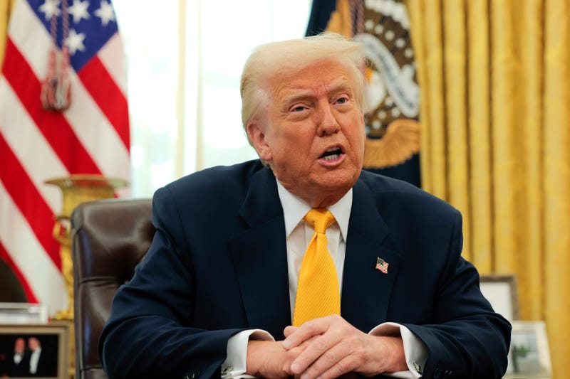 President Donald Trump delivers remarks on the jobs report from the Oval Office at the White House on March 7, 2025