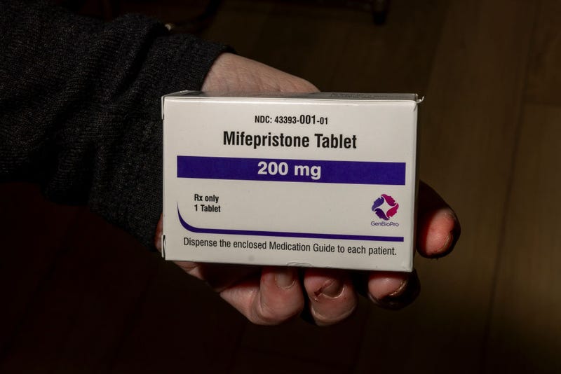 A package of mifepristone.