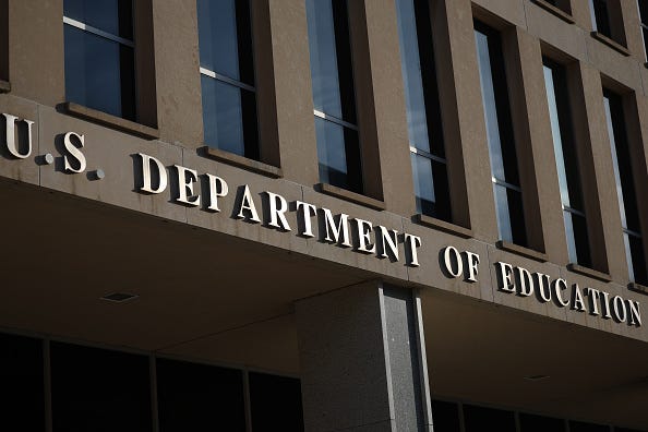  The headquarters of the Department of Education are shown March 12, 2025 in Washington, DC. The Department of Education announced yesterday that it will reduce its staff by nearly 50 percent, leaving the department with 2,183 workers, a reduction from 4,133 when U.S. President Donald Trump took office for his second term. (Photo by Win McNamee/Getty Images)
