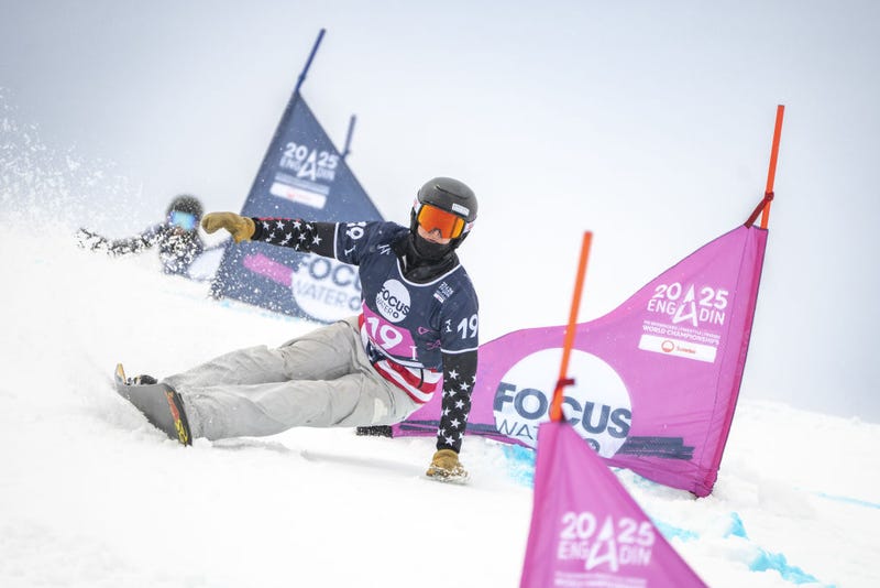 Minneapolis' Iris Pflum of Team United States in action during the FIS Snowboard, Freestyle and Freeski World Championships Day 7 on March 23, 2025 in Engadin, Switzerland. 
