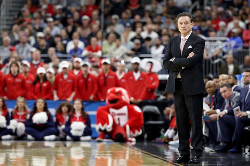 Head coach Rick Pitino of the St. John's Red Storm reacts against the Arkansas Razorbacks during the first half in the second round of the NCAA Men's Basketball Tournament at Amica Mutual Pavillion on March 22, 2025 in Providence, Rhode Island.