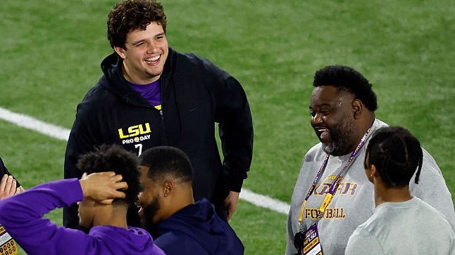 Will Campbell debunks 'BS' narrative at LSU Pro Day; Josh Williams shines