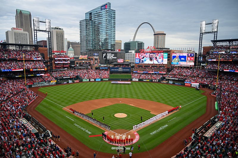 A general view of the stadium before Opening Day between the Minnesota Twins and the St. Louis Cardinals at Busch Stadium on March 27, 2025 in St Louis, Missouri.