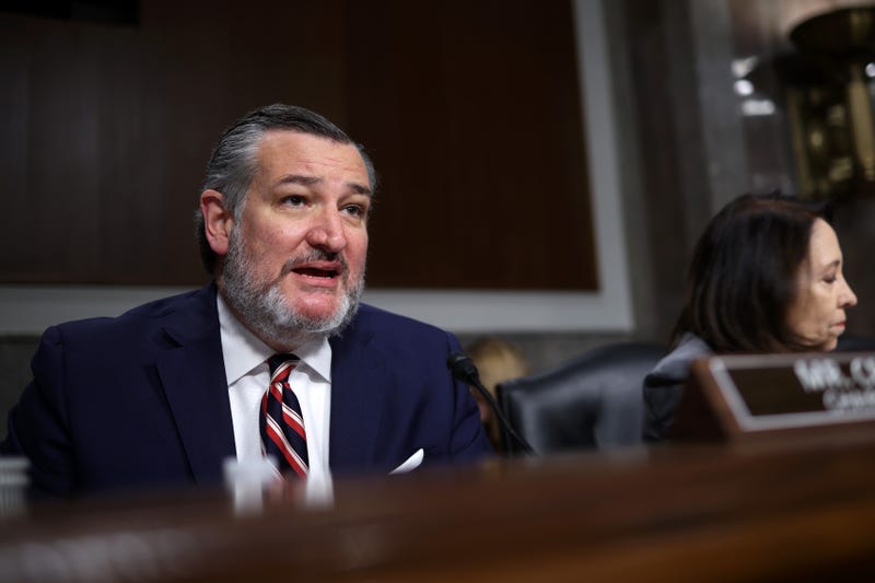 Chairman Sen. Ted Cruz (R-TX) delivers an opening statement as President and CEO of Boeing Kelly Ortberg prepares to testify before the Senate Commerce, Science, and Transportation Committee in the Dirksen Senate Office Building on April 2, 2025 in Washington, DC.