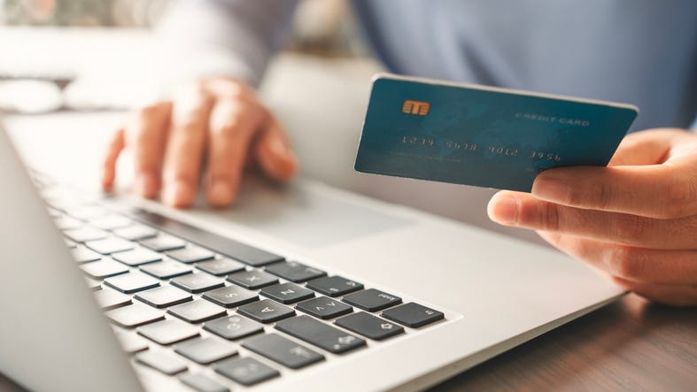 paying with a credit card online