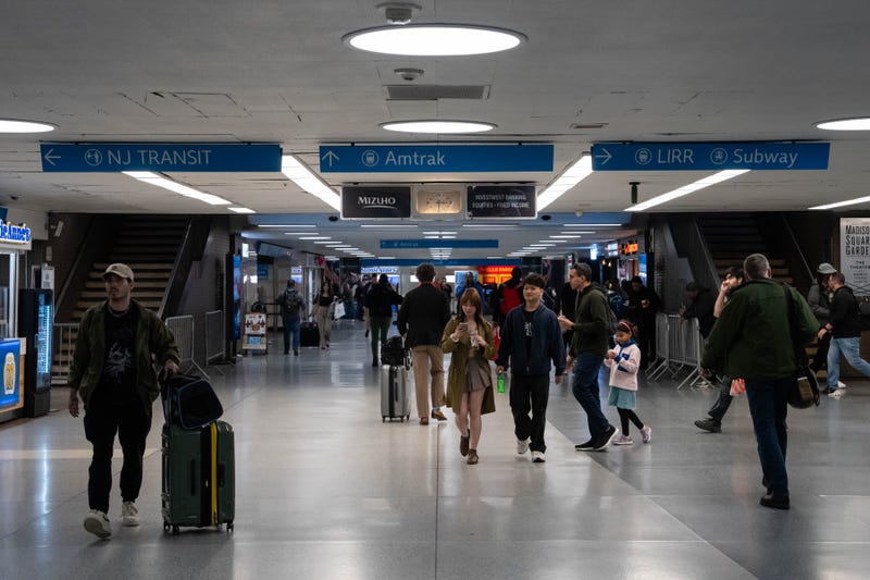 The man was set on fire near the Amtrak rotunda at Penn Station