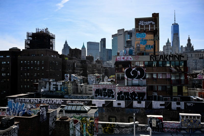 Graffiti is seen in Lower Manhattan earlier this month