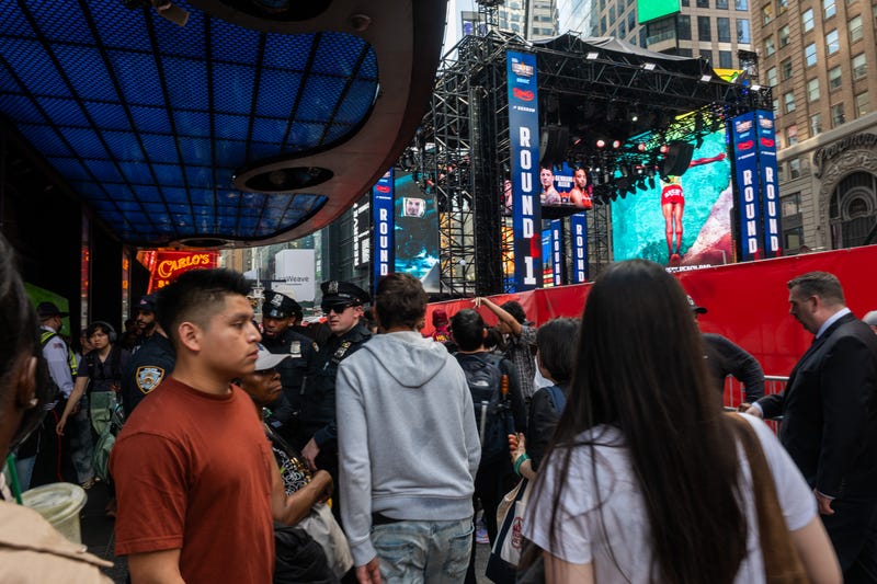 The attack happened as people gathered for a "Fatal Fury" boxing ring in Times Square on May 2, 2025