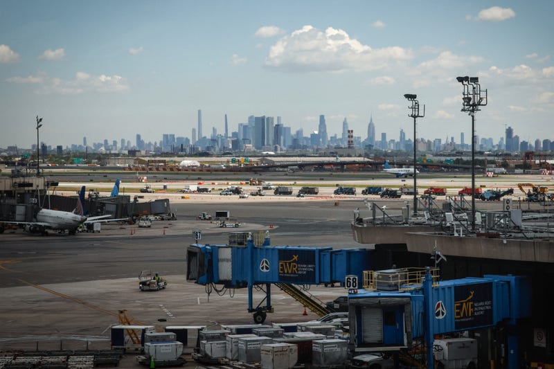 A general view of gates and tarmac at Newark Liberty International Airport in Newark, New Jersey on May 7, 2025