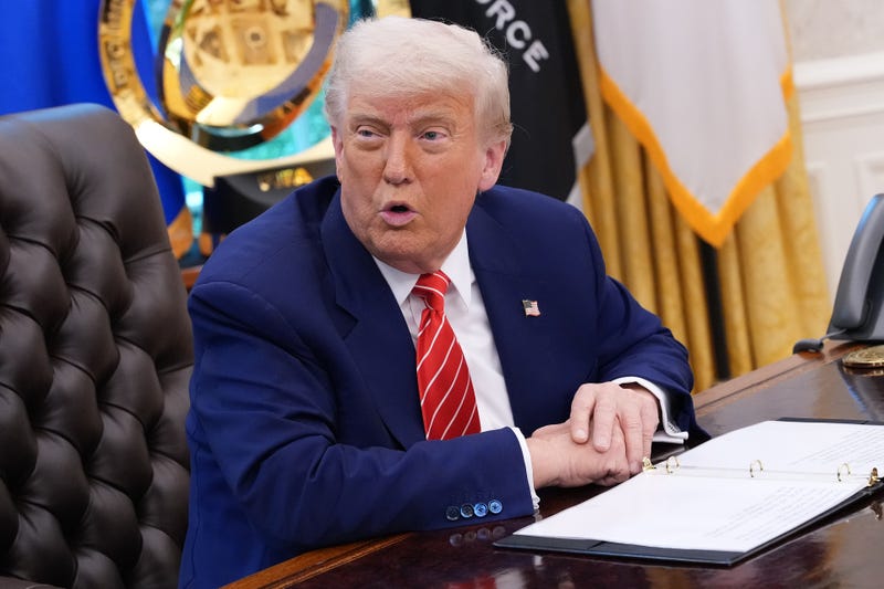 U.S. President Donald Trump, joined by Tesla CEO Elon Musk, speaks to reporters in the Oval Office of the White House on May 30, 2025 in Washington, DC. 