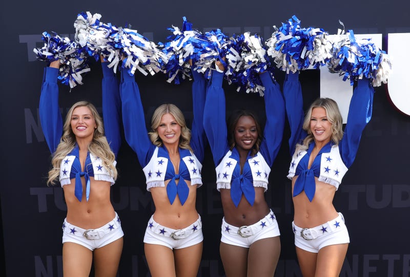 INGLEWOOD, CALIFORNIA - MAY 31: (L-R) Dallas Cowboys Cheerleaders Madeline, Kennedy, Kelee and Megan attend Netflix Tudum 2025: The Live Event at The Kia Forum on May 31, 2025 in Inglewood, California. (Photo by Kevin Winter/Getty Images)