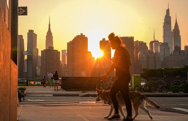 Midtown Manhattan is seen at sunset from Long Island City on Wednesday