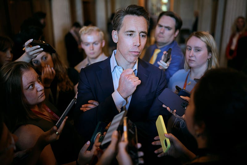 U.S Sen. Josh Hawley (R-MO) speaks to the press on June 02, 2025
