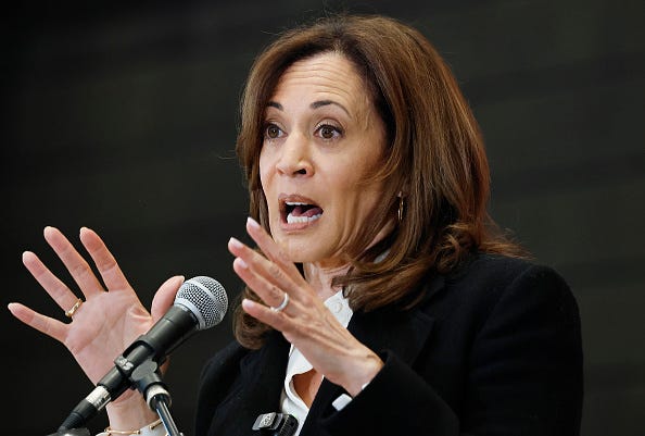 Former Vice President Kamala Harris speaks at the State of the People POWER Tour opening ceremony on June 6, 2025 in Los Angeles, California. The ten city State of the People POWER Tour is a national campaign aimed at ‘uniting Black communities through healing, direct relief, and power building.’ (Photo by Mario Tama/Getty Images)