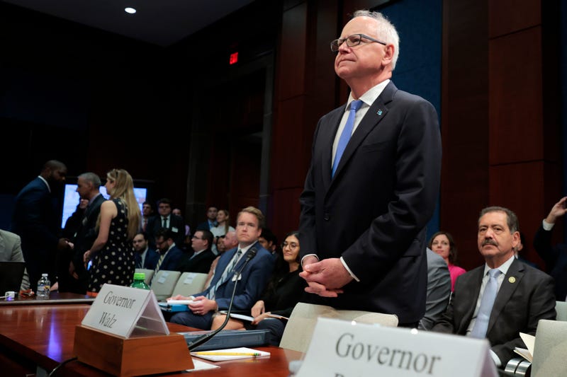 Minnesota Gov. Tim Walz looks on before the start of a hearing with the House Oversight and Accountability Committee at the U.S. Capitol on June 12, 2025 in Washington, DC. A new hearing by the committee will tackle fraud in Minnesota starting next week.