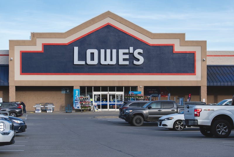 parking lot view of Lowe's storefront
