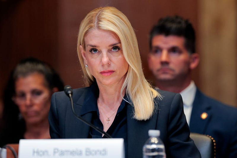 U.S. Attorney General Pam Bondi testifies before the Senate Appropriations Committee Subcommittee on Commerce, Justice, Science, and Related Agencies in the Dirksen Senate Office Building on June 25, 2025 in Washington, DC.